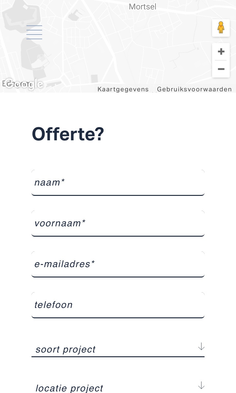 Offerte formulier op de website van Bernaerts Mortsel.